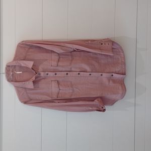 Free People rose tunic button down blouse chambrey